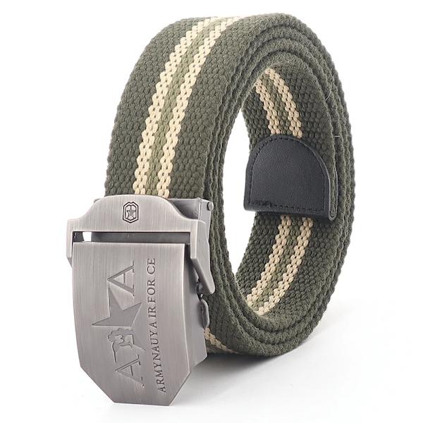 Män och kvinnor Militär canvas bälte metall automatiskt spänne utomhus militär träning taktiskt bälte polis unisex jakt jeans gördel Stripes 110cm