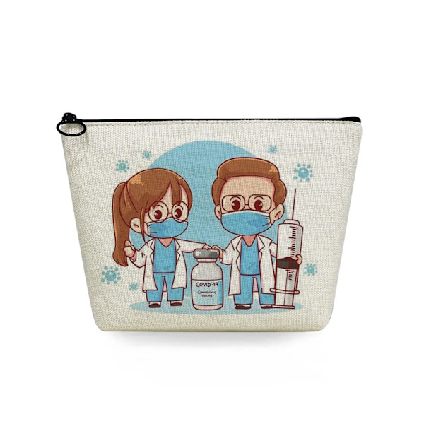 Bärbara kvinnor Designer Organizer Mode kosmetiska väskor Tecknad Tandläkare Sjuksköterska Print Värmeöverföring Resor Toalettväska Sminkväska sn4537 Nurse Bag