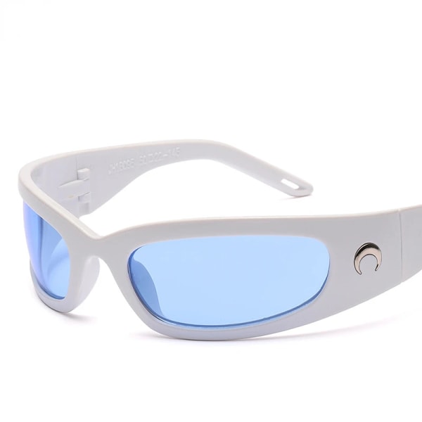 2023 New Moon rektangulära solglasögon för kvinnor Man Vintage Utomhuscykling Sport Hip Hop Punk Solglasögon UV400 Trend Kvinna C10