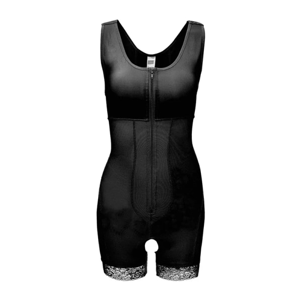 Sömlös gördel för damer med dragkedja Helkroppsformare Plus Size Body efter operation Fajas colombianska magkontroll bantning Shapewear Black 4XL