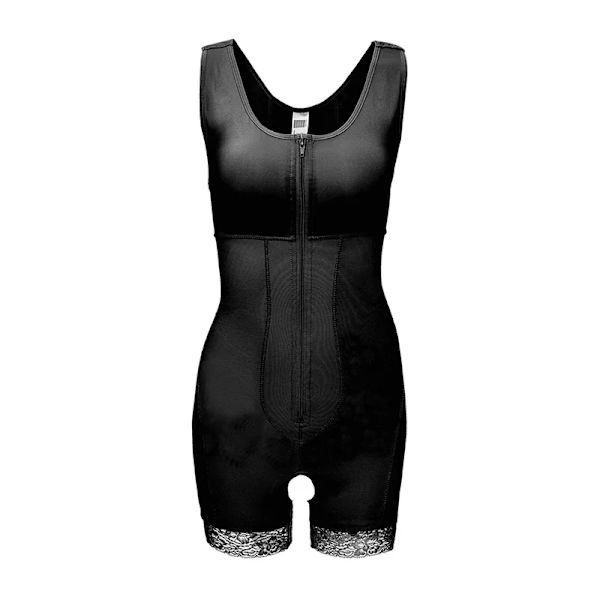 Sömlös gördel för damer med dragkedja Helkroppsformare Plus Size Body efter operation Fajas colombianska magkontroll bantning Shapewear Black S