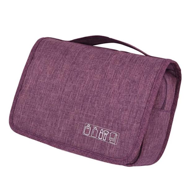 Kvinnor Män Reser 2021 Ny kosmetikaväska Hängande Kvinna Tvätta Sminkpåse Neceser Mujer Stort Toalettpaket Toalettartiklar Organizador Purple