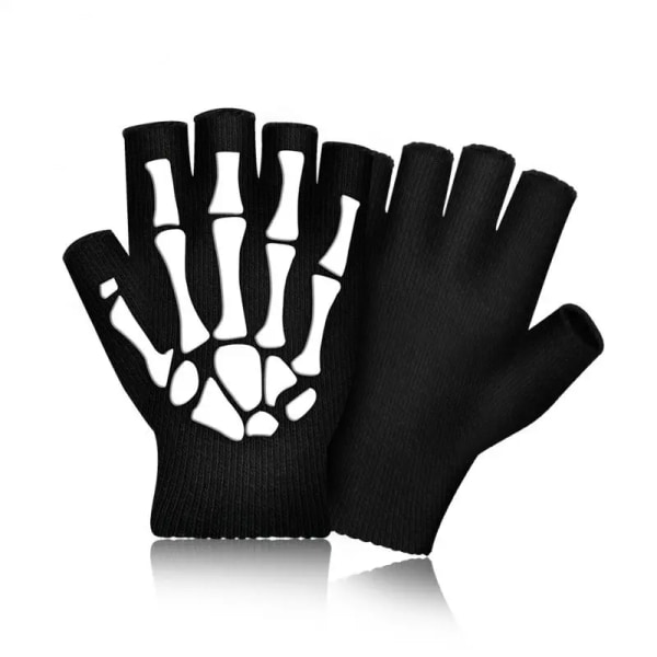 Skull Luminous Gloves Vinter Andas Män Kvinnor Cykling Halvfinger Fitness Utomhuscamping Bergsklättring 01 Ghost claw