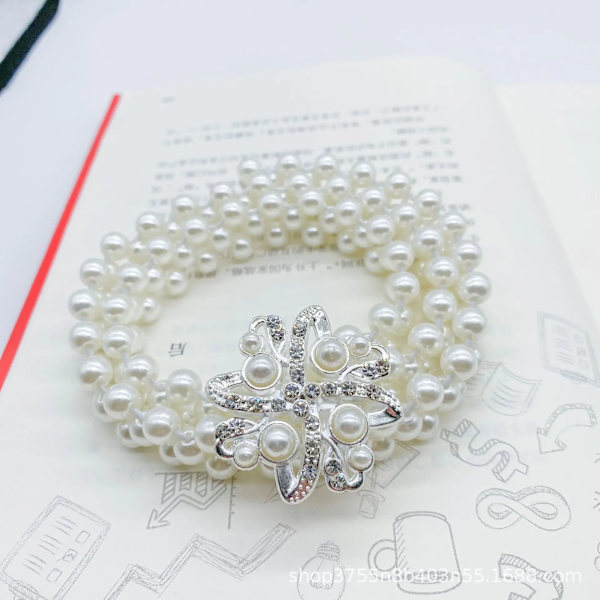 Trendig pärla midjekedja Dammode Rhinestone Elastisk klänning Midjeband Dam Designer tunna midjebälten Kläder Accessoarer Type 24 115cm