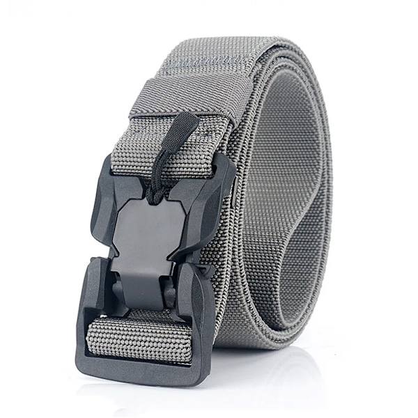 Militärt taktiskt bälte för män, snabbt frigörande magnetiskt spänne Army Outdoor Jakt Multi Canvas Nylon Midjebälten Rem Gray 45to47inch