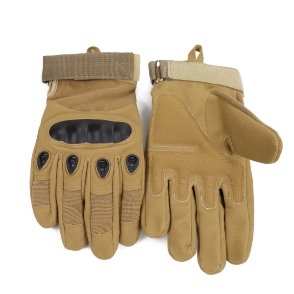 Vinter Helfinger Skyddsskal Army Vantar Antisladd Motorcyklist Paintball Skytte Airsoft Combat Jakt Cykelhandskar khaki L