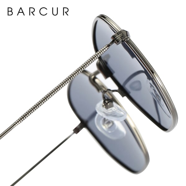 BARCUR Klassiska Retro Reflex Solglasögon Man Hexagon Solglasögon Metallram Glasögon Solglasögon Med Box Oculos De Sol gafas Orange Red BARCUR
