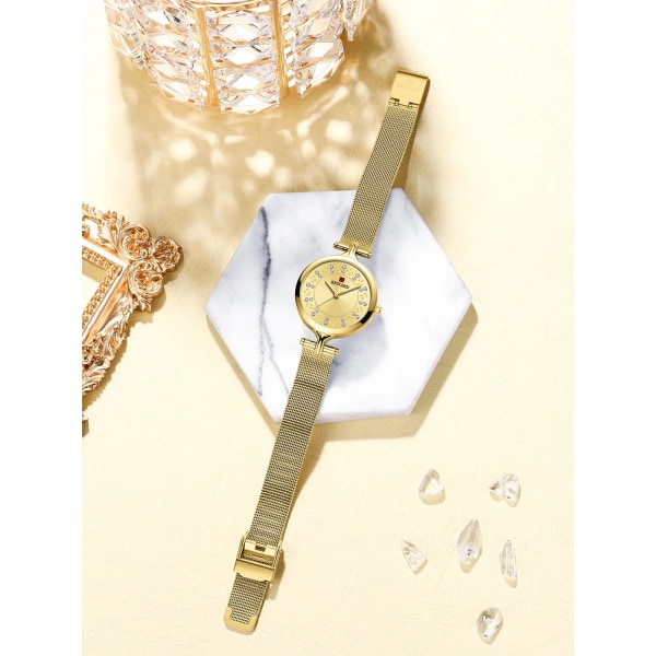REWARD Kvinnor Armbandsur Mode Lyx Watch Vattentät rostfritt stål Dam Flickur Watch för kvinnor Gold
