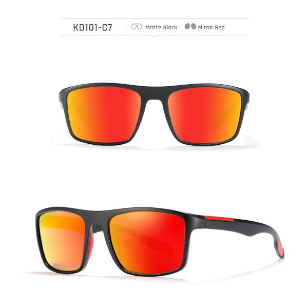 Italiensk design av hög kvalitet TR90 polariserade solglasögon Herr Kvinnor Sport Körskydd KDEAM UV400 Okrossbara solglasögon med box C7 TR90 and Polarized