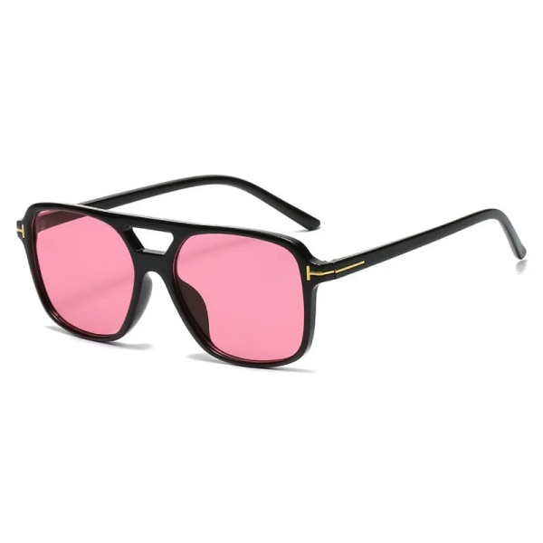 Vintage fyrkantiga solglasögon Kvinna Retro Märke Spegel Solglasögon Kvinna Svart Gul Mode Godis Färger Oculos De Sol Feminino Black Pink other