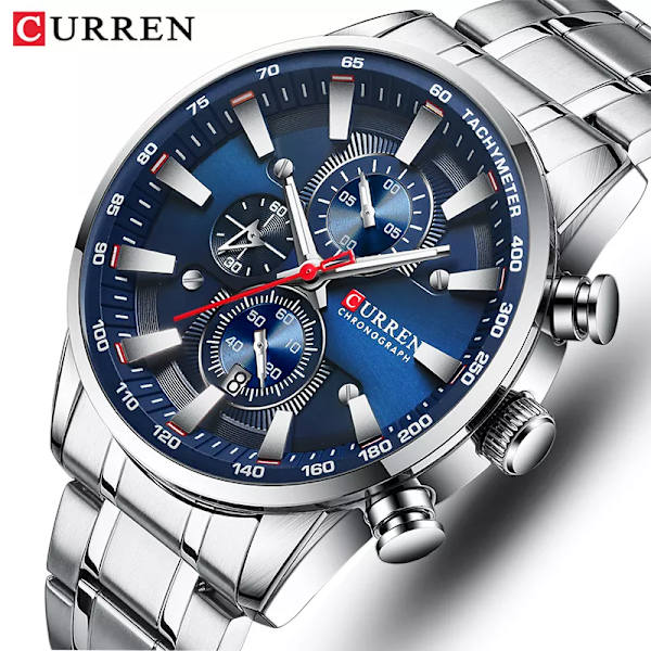 Nya klockor för män Topp lyxmärke CURREN Kvarts watch Sport Vattentät armbandsur Chronograph Date Relogio Masculino S BE Box