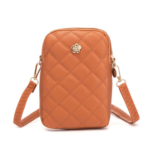 Damer Mini Shoulder Mobiltelefon Ringer Axelväskor för kvinnor Sacoche Small Square сумка Portmonnäer och handväskor Damska Summer brown bag
