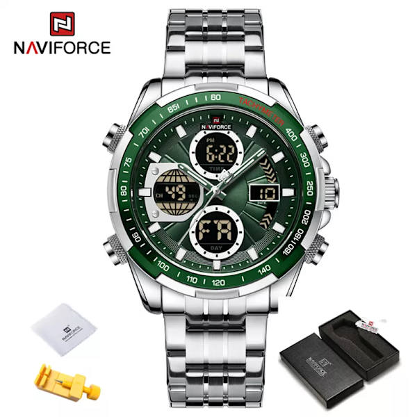 Nya NAVIFORCE mode militärklockor för män lyxiga original watch ​Vattentät kvarts armbandsur Gåva SSGN-BOX