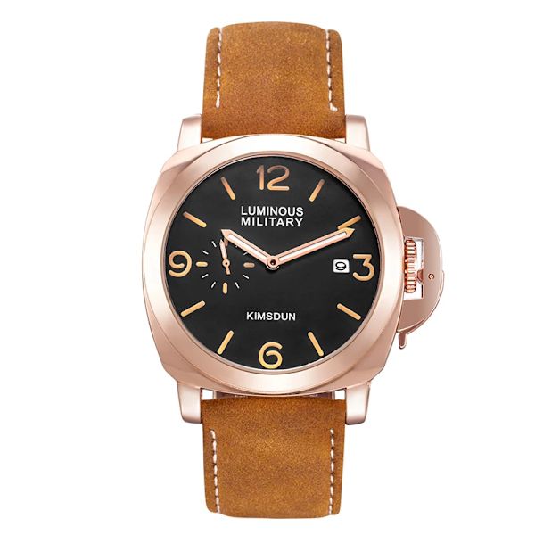 Lyx Toppmärke Watch Herr Vattentät Kvartsbrunt Läder Militär Armbandsur Herr Arméklocka Man watch hombre hodinky Style A- 5