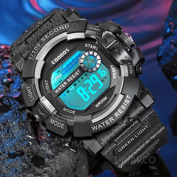 Mode herr LED digital watch Date Sport utomhus elektronisk watch för män Toppmärke Lyx militärklockor relogio masculino Black 3