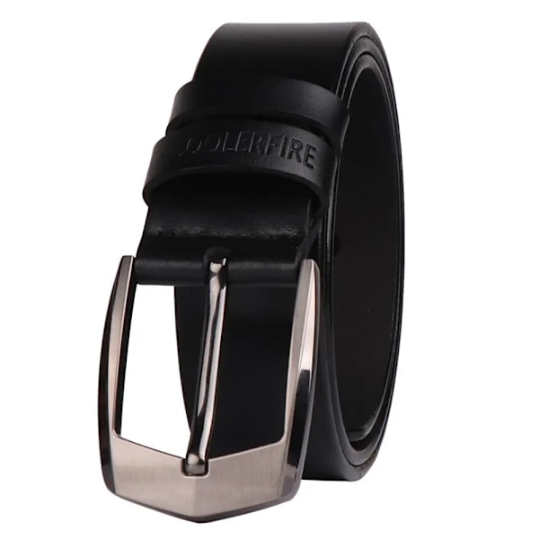 Coolerfire män högkvalitativt bälte i äkta läder lyxiga designerbälten män kosnmode Strap hane Jeans för män cowboy HQ043 BLACK 100cm