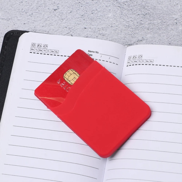 Telefonkorthållare Silikon Mobiltelefon Baksida Korthållare Elastisk plånbok Stick On Adhesive Cash ID Mjuk grey