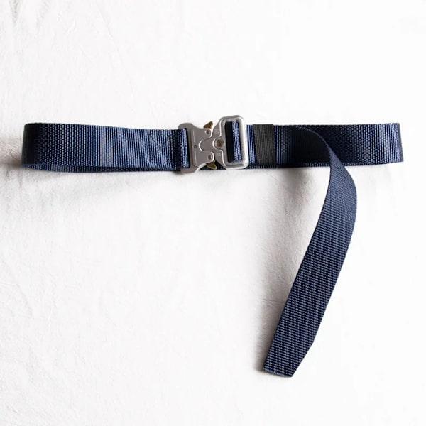 Bälte Män Utomhus Jakt Metall Taktiskt bälte Multifunktionslegering Spänne Högkvalitativ Marine Corps Canvas Bälte för kvinnor 3.8cm Blue silver 100cm