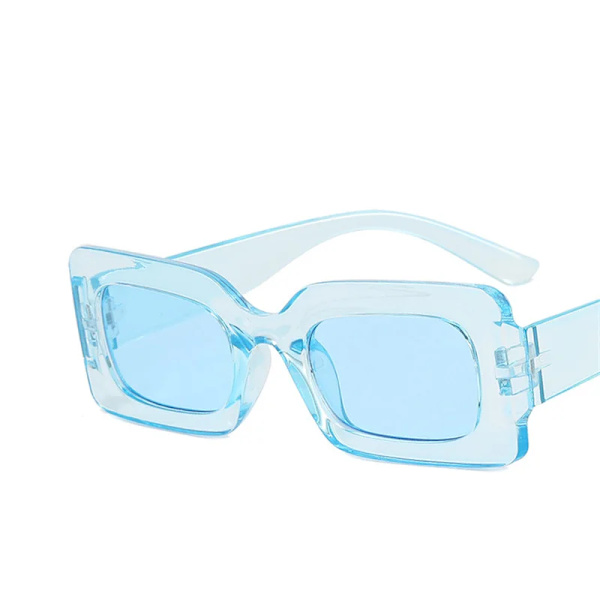 Mode Vintage Fyrkantiga Solglasögon Dam Gradient Tea Solglasögon Sommar Resa Retro Glasögon Män Oculos De Sol Feminino blue only 1pcs sunglasses