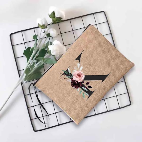 Sminkväska för kvinnor Mode Print Kosmetiska väskor Organizer Tvätta toalettartiklar Påse Dam Clutch Student Pennväska 4blackb K
