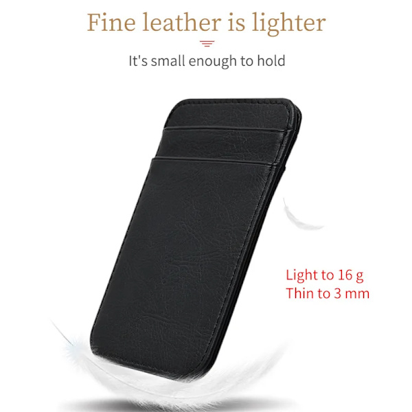 Mini PU Läder ID Visitkortshållare Kvinnor Män Multi Slot Slim Enfärgad Körkortsväska Case Kreditkortsväska Brown