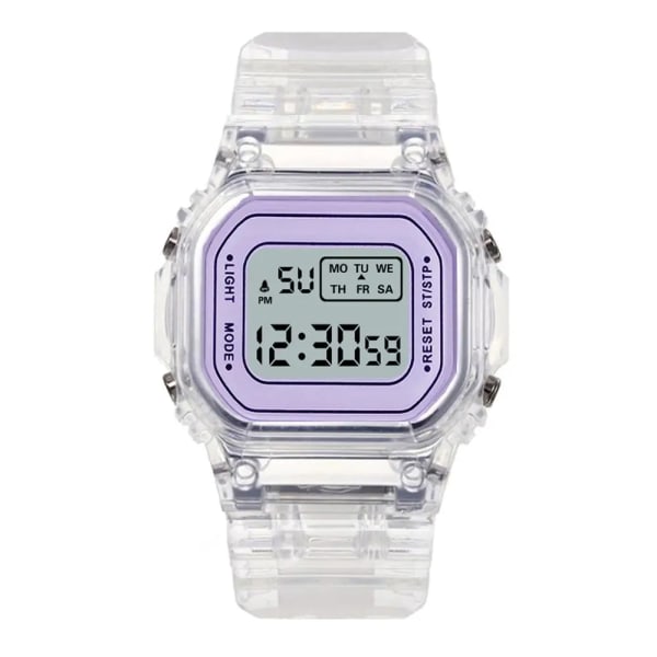 Mode Män Dam Klockor Guld Casual Transparent Digital Watch Lover's Gift Clock Barn Barnarmbandsur Kvinnlig klocka 190 purple