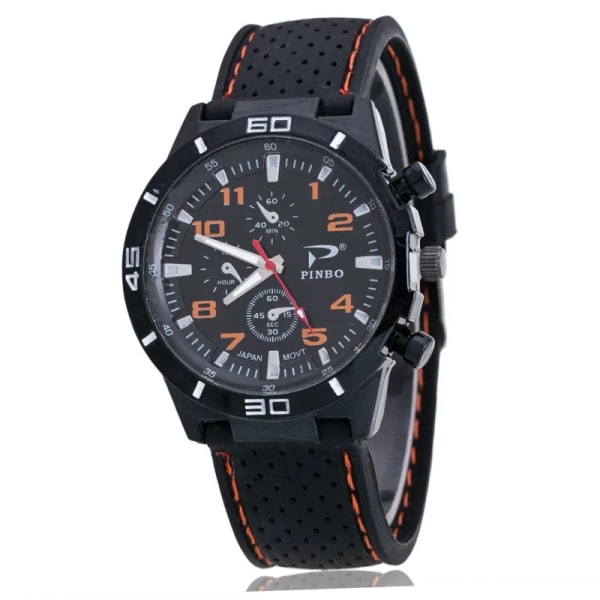 Watch Vattentät Quartz Watch för pojkar och flickor Casual PU- watch Brittisk stil Par Watch Reloj Orange