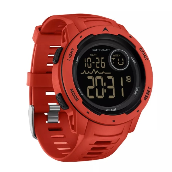 Mode Sanda Toppmärke Sport Män Klockor Countdown Vattentät Led Digital Watch Man Militär Armbandsur Relogio Masculino 2125 All Black