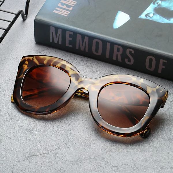 DYTYMJ Classic Cat Eye Solglasögon Dam Lyx Designer Solglasögon Dam Vintage Gradient Solglasögon Män Gafas De Sol Hombre Leopard