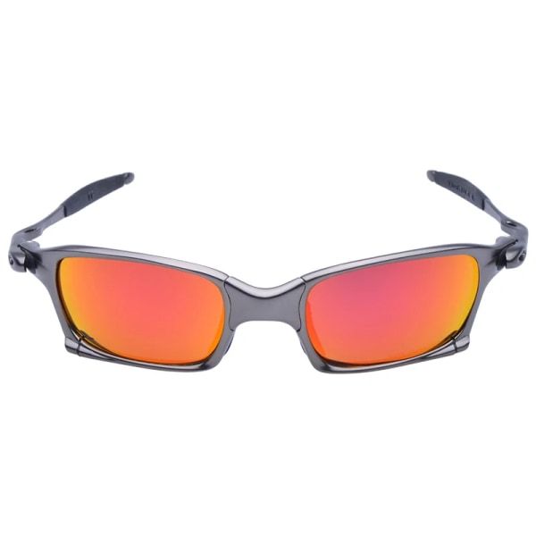 MTB Man Polarized Solglasögon Cykelglasögon UV400 Fiskesolglasögon Metall Cykelglasögon Cykling Glasögon Ridglasögon A1-1 Red