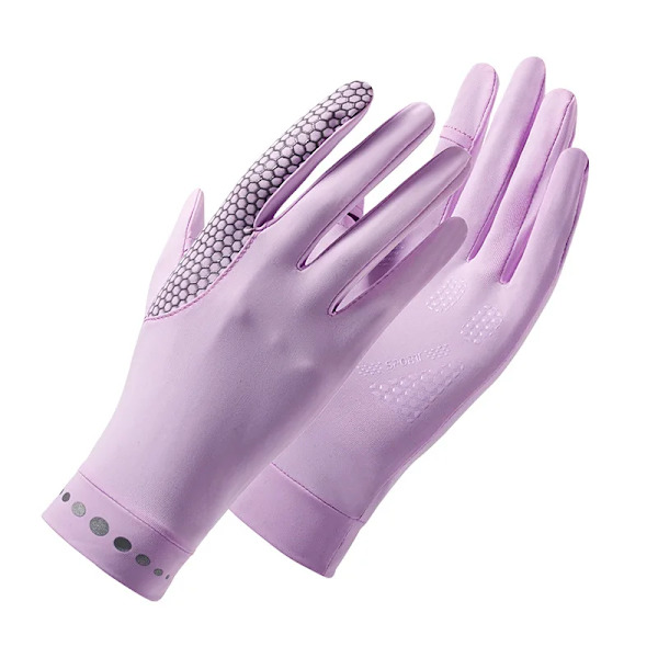 Solskyddshandskar Dam Vår och Sommar Utomhusridning Is Silke Anti-ultraviolett Full Fingerless Cool Feeling Män grey men L