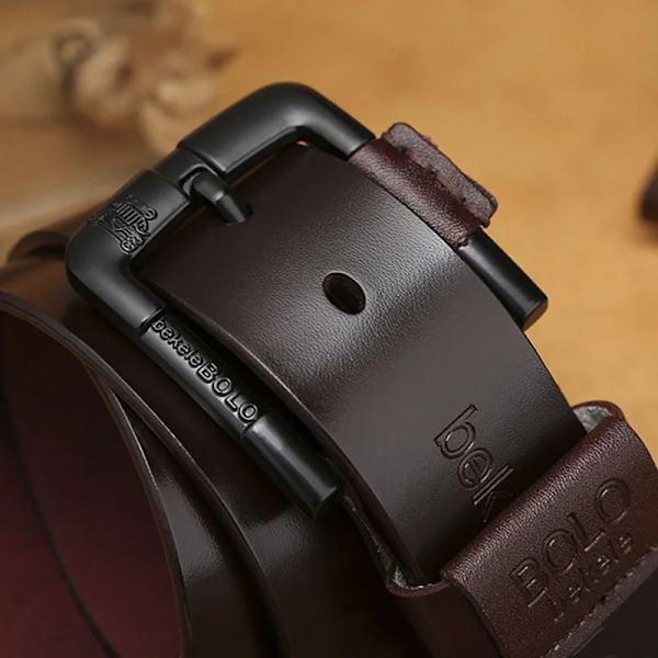 Nytt högkvalitativt lyxmärke äkta läderbälte Herr Svart Pin Spänne Designe Business Bälten Band cinturones para hombre 2022 BBlack buckle Brown 110cm