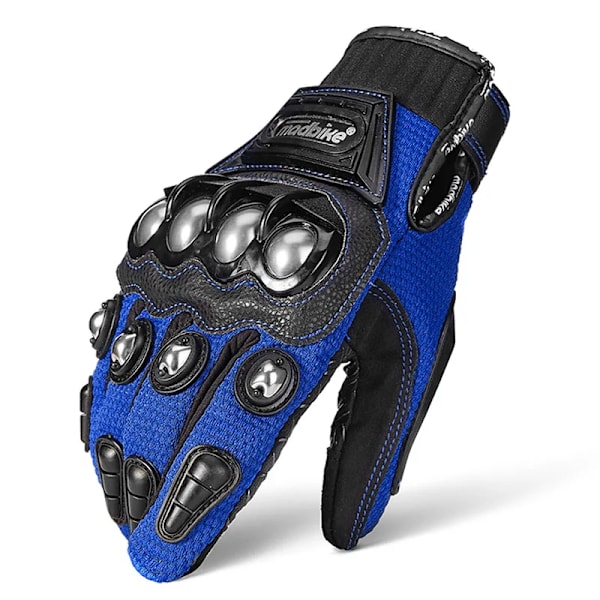 Utomhussporter Hel Finger Riddare Ridning Motorcykelhandskar Andningsbart Mesh Tyg Herr Stålhandskar black M