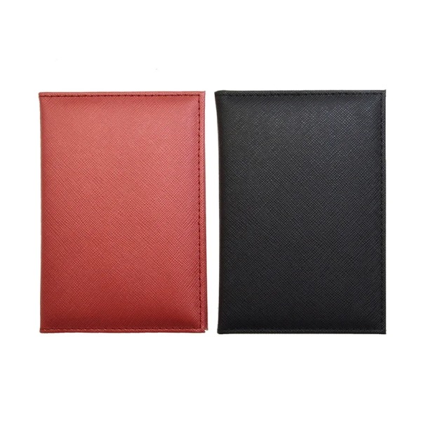 Vanligt PU-läder Safiano Cross Pattern Business Passport Holder med ID-korthållare Universal Passport Covers red