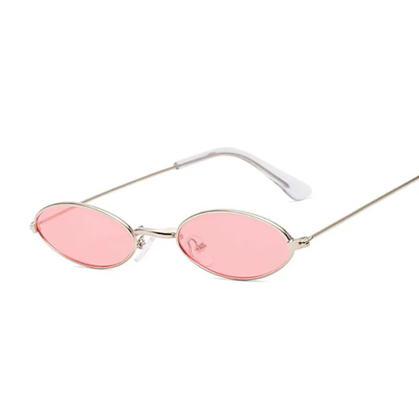 Retro Små Runda Solglasögon Kvinna Märkesdesigner Svarta Solglasögon För Damer Alloy Kvalitet Solglasögon Kvinna Oculus De Sol SilverPink