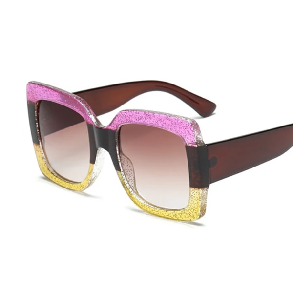 Överdimensionerade fyrkantiga solglasögon Kvinna Märkesdesigner Klara linser Solglasögon Kvinna Tre färger Stor Båg Fest Glasögon Oculos Pink yellow