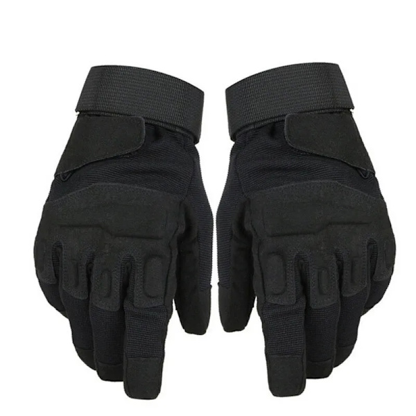 Herr utomhus militära taktiska handskar Army Full Finger Combat Cykelridning Sport Anti-halk handskar MTB-handskar Slitstarkt Black M