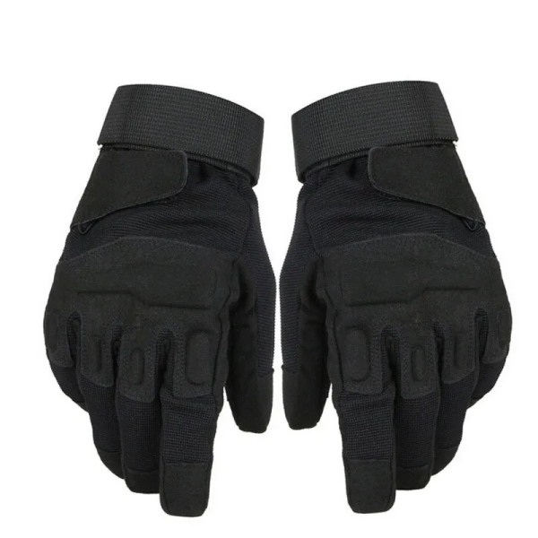 Herr utomhus militära taktiska handskar Army Full Finger Combat Cykelridning Sport Anti-halk handskar MTB-handskar Slitstarkt Black XL