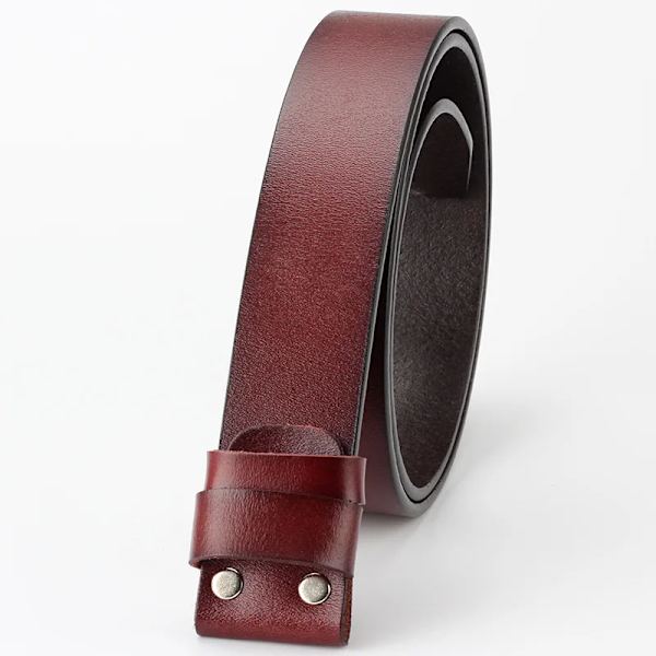 Cowskin Cow Bälte i äkta läder Inget spänne för smidigt spänne Cowboy 5 färger Bälten Body utan spänne för män Tillbehör Red-brown 100cm