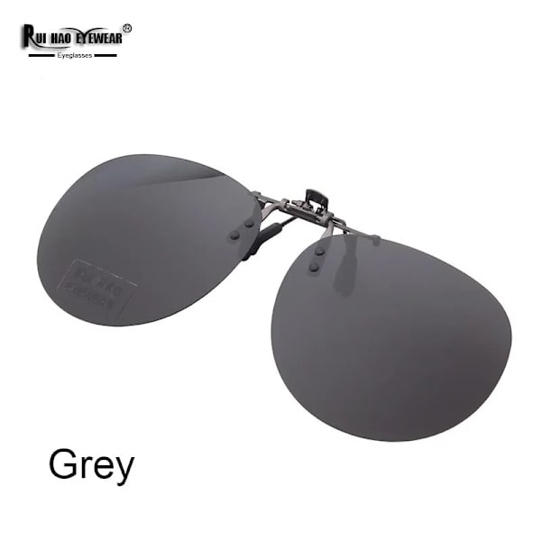 Runda solglasögon Unisex glasögonklämma kan fällas upp Solglasögon Polariserade solglasögon Män Kvinnor Märke Körglasögon Grey Grey bridge