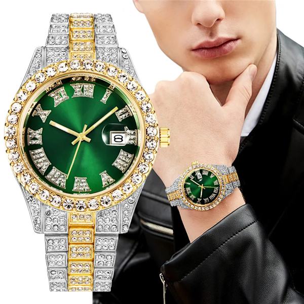 Relogio Masculino Herrklockor Lyx Watch Rostfritt stål Diamant Mode Lysande klocka Watch Kalender 2023 Watches-V1278-3