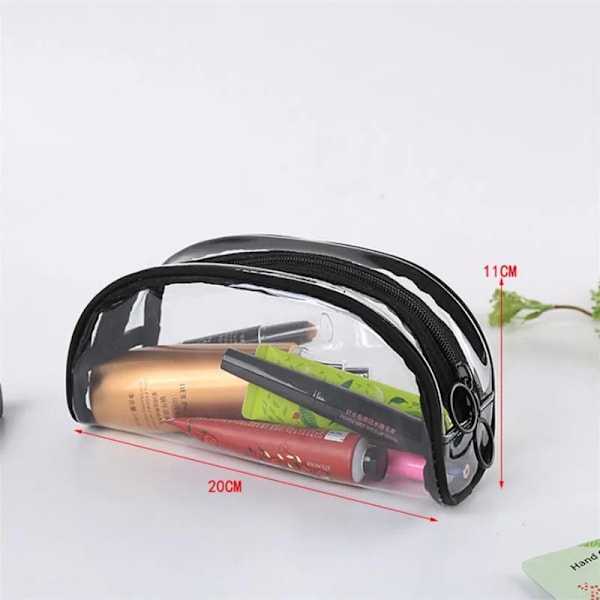 1 st Resor PVC kosmetiska väskor Dam Transparent genomskinlig dragkedja Sminkväskor Organizer Badtvätt Smink Tote Handväskor Case B
