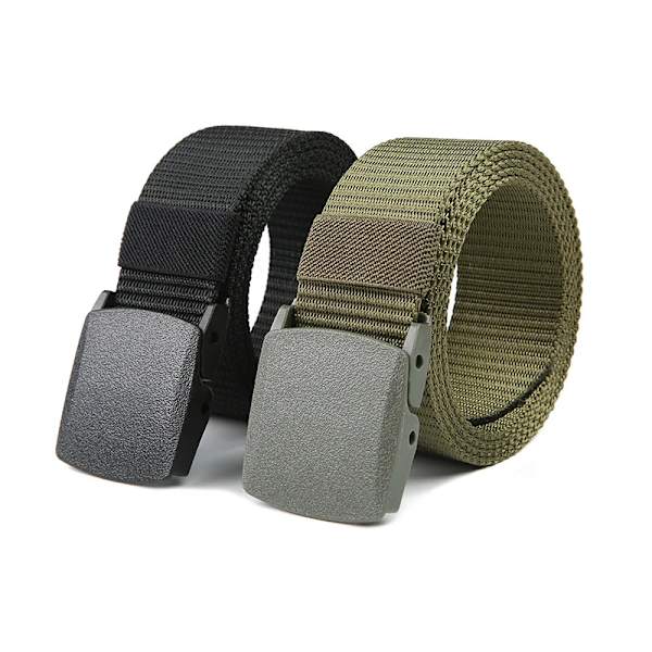 Automatiskt spänne för män Nylon utomhus canvasbälte Högkvalitativt herrbälte Army Green 100 CM