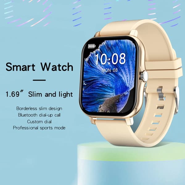 Nyt Bluetooth Opkald Smartwatch 1.69 \" Silver Set