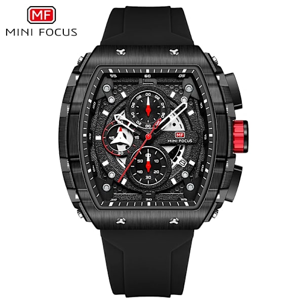 Herrklockor Mode Sport Watch för män Lyxigt toppmärke Vattentäta armbandsur Svart silikonarmband Relogio Masculino MF0399G05