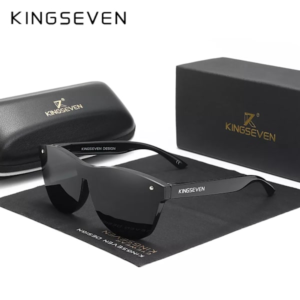 KINGSEVEN 2022 New Brand Design Damglasögon TR90 Polarized Solglasögon Herr Retro Solglasögon Sonnenbrille Herren Black Orignal