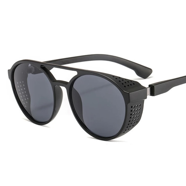 Solglasögon Dam/Män 2023 Vintage Runda Solglasögon Högkvalitativ märkesdesigner Solglasögon lentes de sol hombre/mujer UV400 4-Black-Silver As Picture