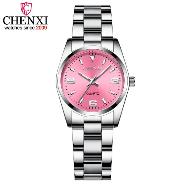 CHENXI Mode Rosa Urtavla Klockor För Kvinnor 2023 Högkvalitets Quartz Watch Elegant Klänning Dam Armbandsur i rostfritt stål xfcs White