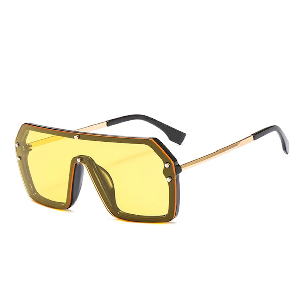 Klassiska retro överdimensionerade solglasögon solglasögon för kvinnor Spegelglasögon herr/kvinnor Lyxdesign unisex stor båge dam solglasögon Yellow Other