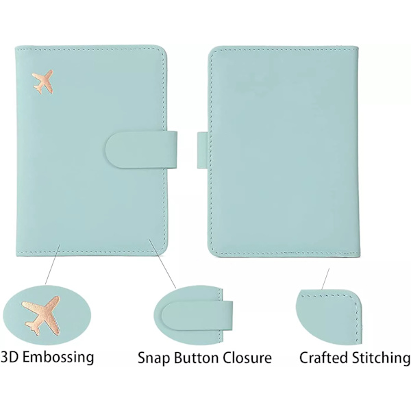 Nytt premium läder passhållarfodral Case resevattentät RFID-blockerande passhållare plånböcker med pennhållare Type1 Peacock blue